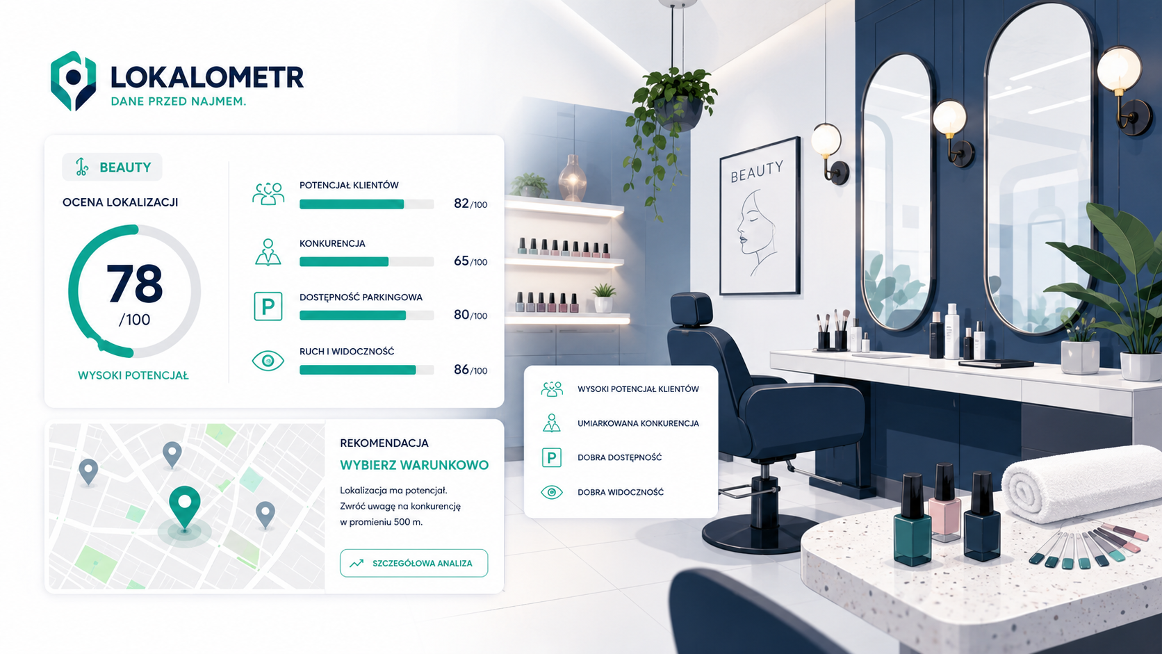 Nowoczesne wnętrze salonu beauty
